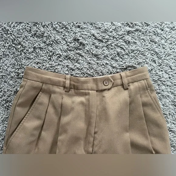 RARE Vintage Tan Wool Women’s Pants - Picture 3 of 11